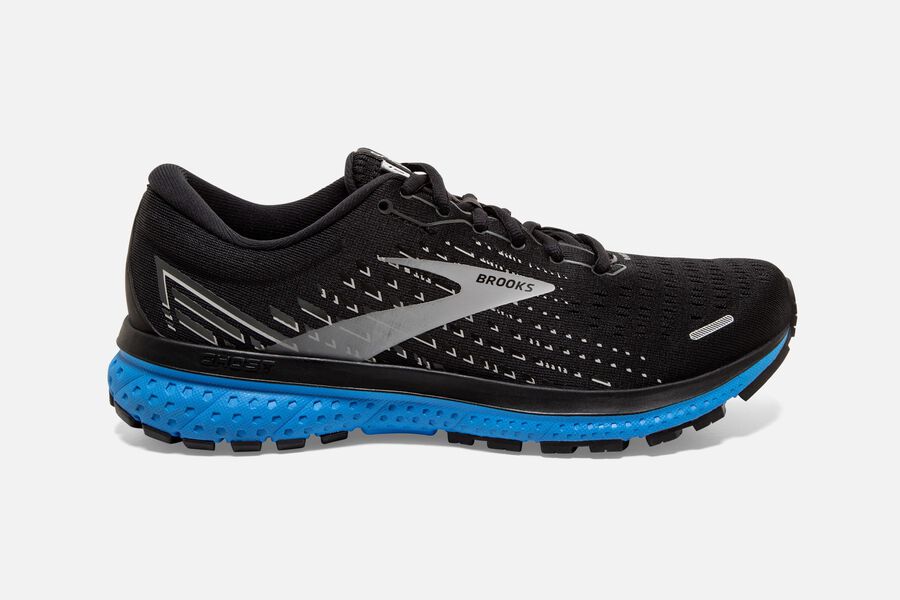 Brooks Running Shoes - Ghost 13 Road Mens - Black/Grey/Blue - WHO-093526